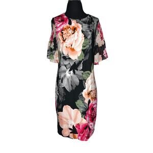 Calvin Klein Floral Sheath Dress Knee Length Sz 6 (approx)* Office Church Career